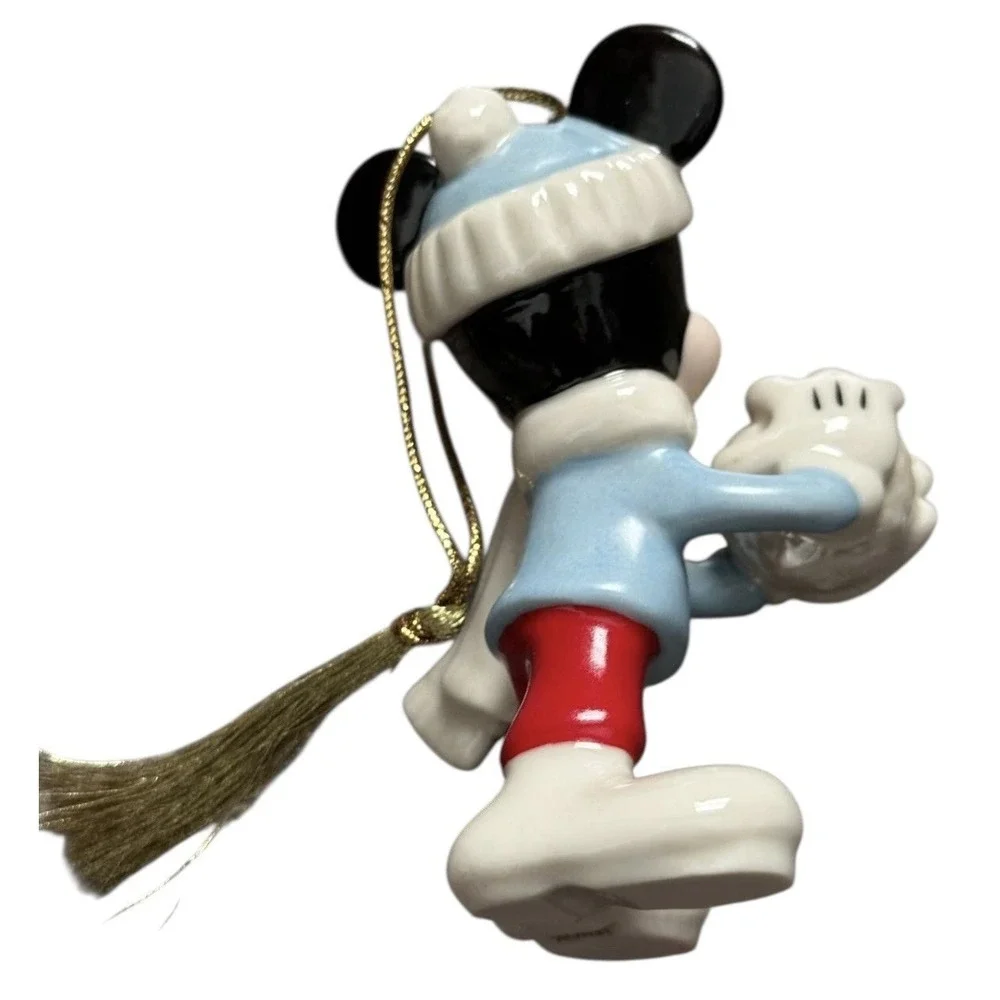 Disney Lenox Mickey Mouse Snow‎ Games Christmas Ornament 2022 Porcelain